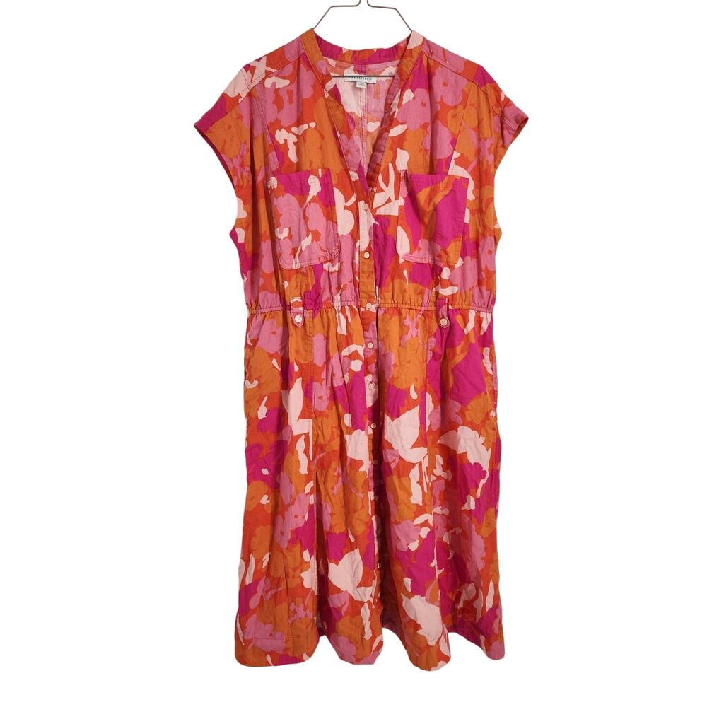 Free Assembly Floral Print Short Sleeve Dress Womens Size Extra Large XL